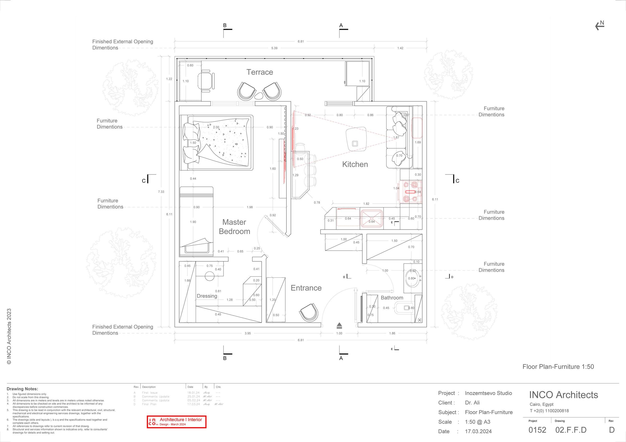 Inozemtsevo Studio furnished floor plan